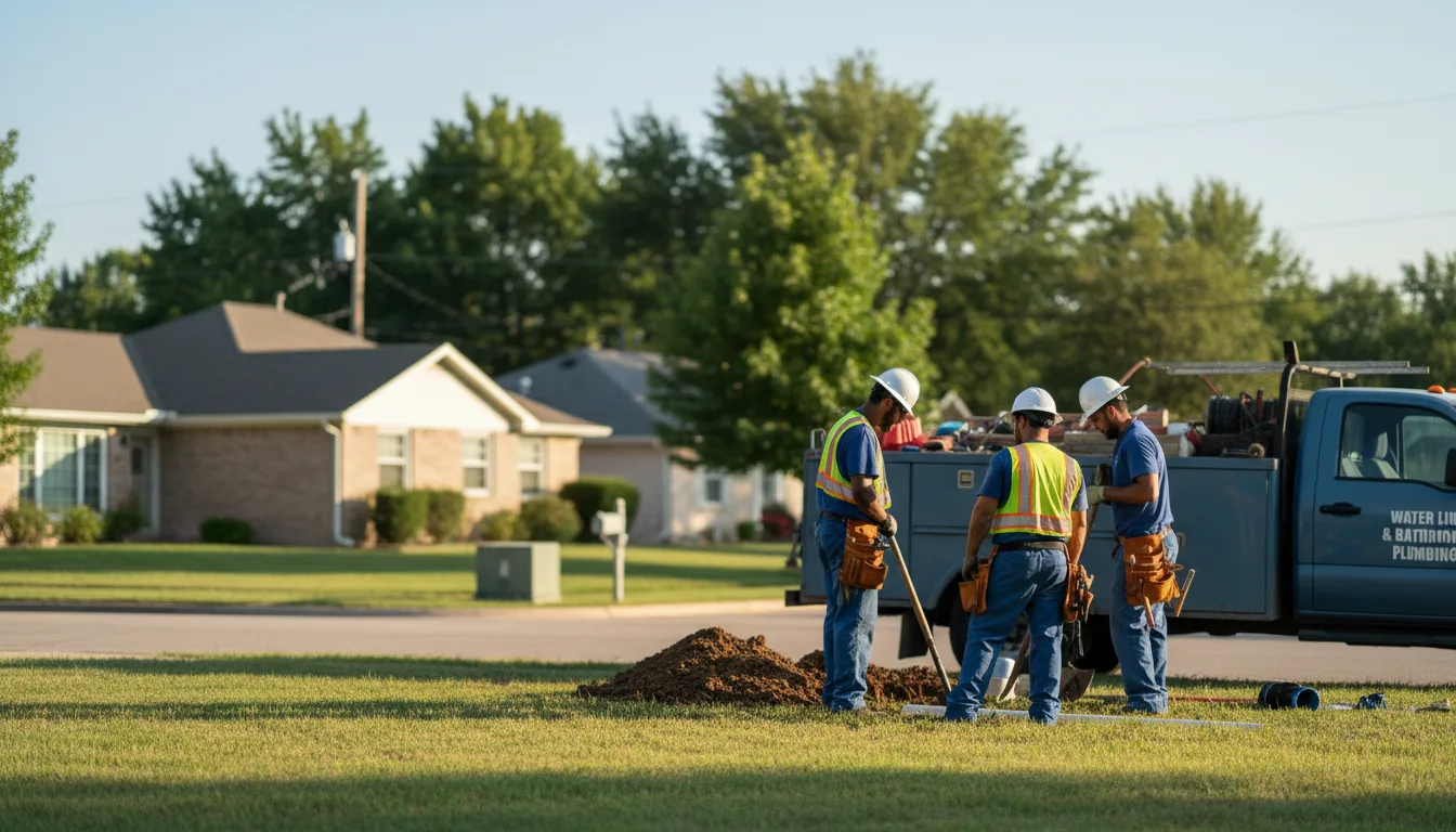 Residential water line and bathroom plumbing service in Oakley, KS
